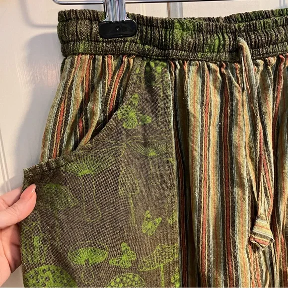 Siddhartha Made in Nepal 100% Cotton Harem Lantern Pants Small Hippie Festival - Picture 8 of 12